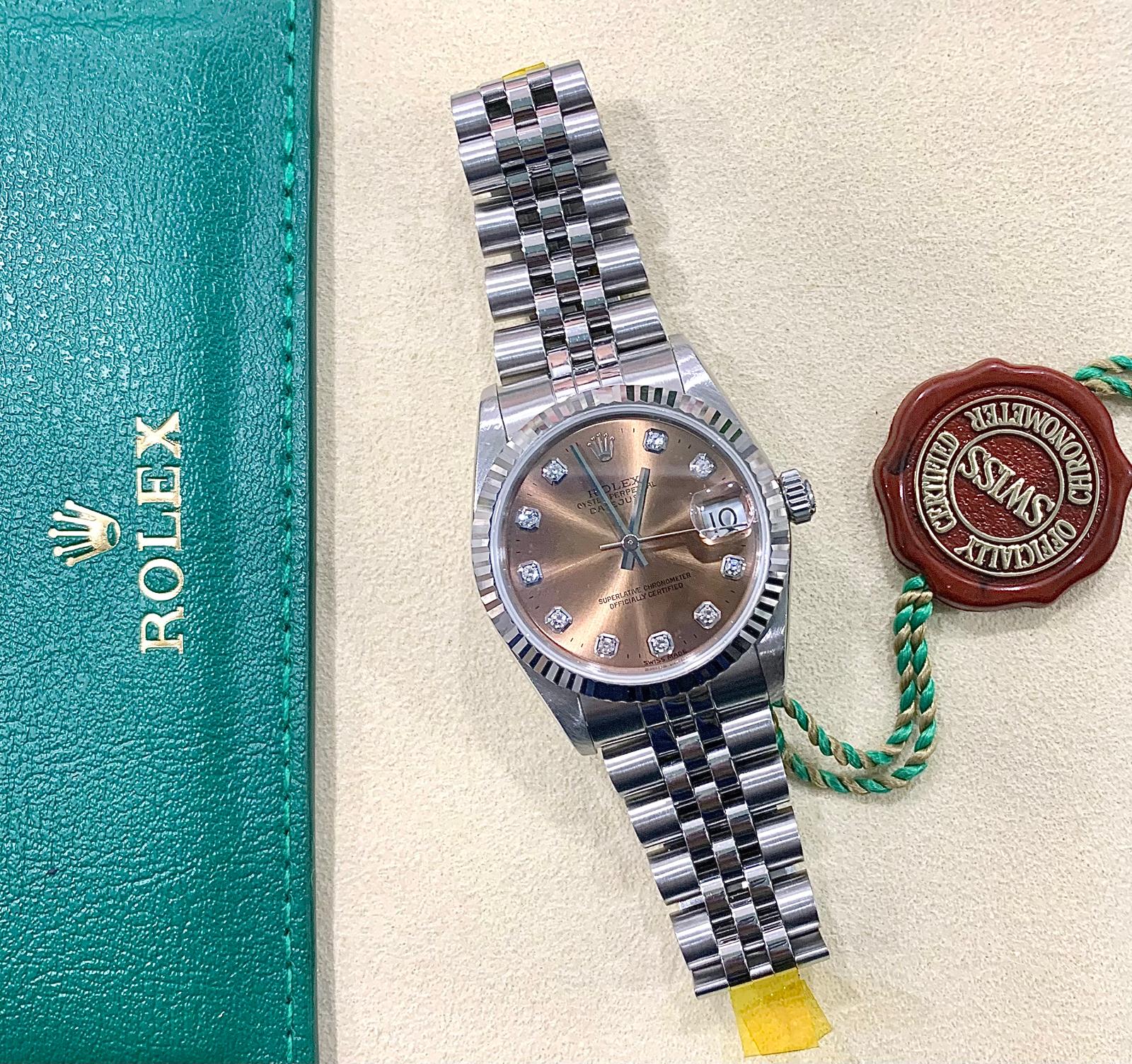 Rolex Lady Tabacco con Diamanti